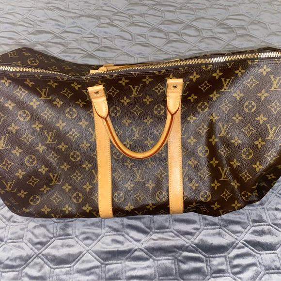 Authentic Vintage Louis Vuitton Keepall 55” Vachetta Leather Monogram Duffle Bag - Picture 8 of 8
